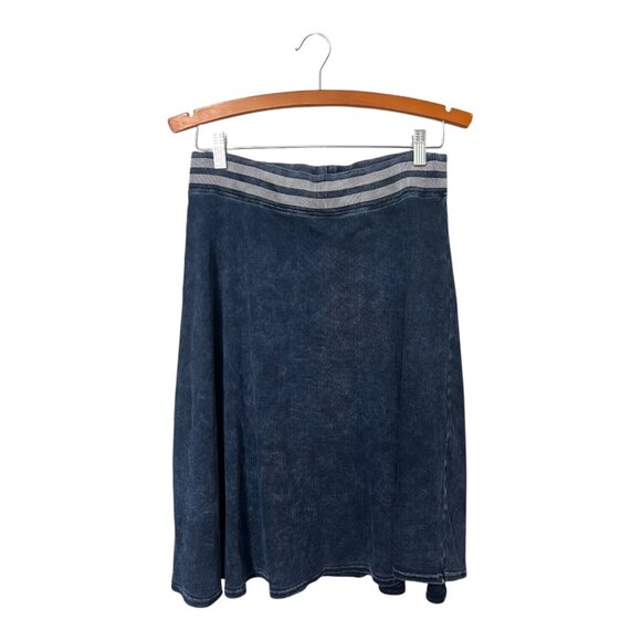 Hard Tail Skirt Size Small Blue Pull On Elastic Waist A Line Knee Length - Picture 1 of 5